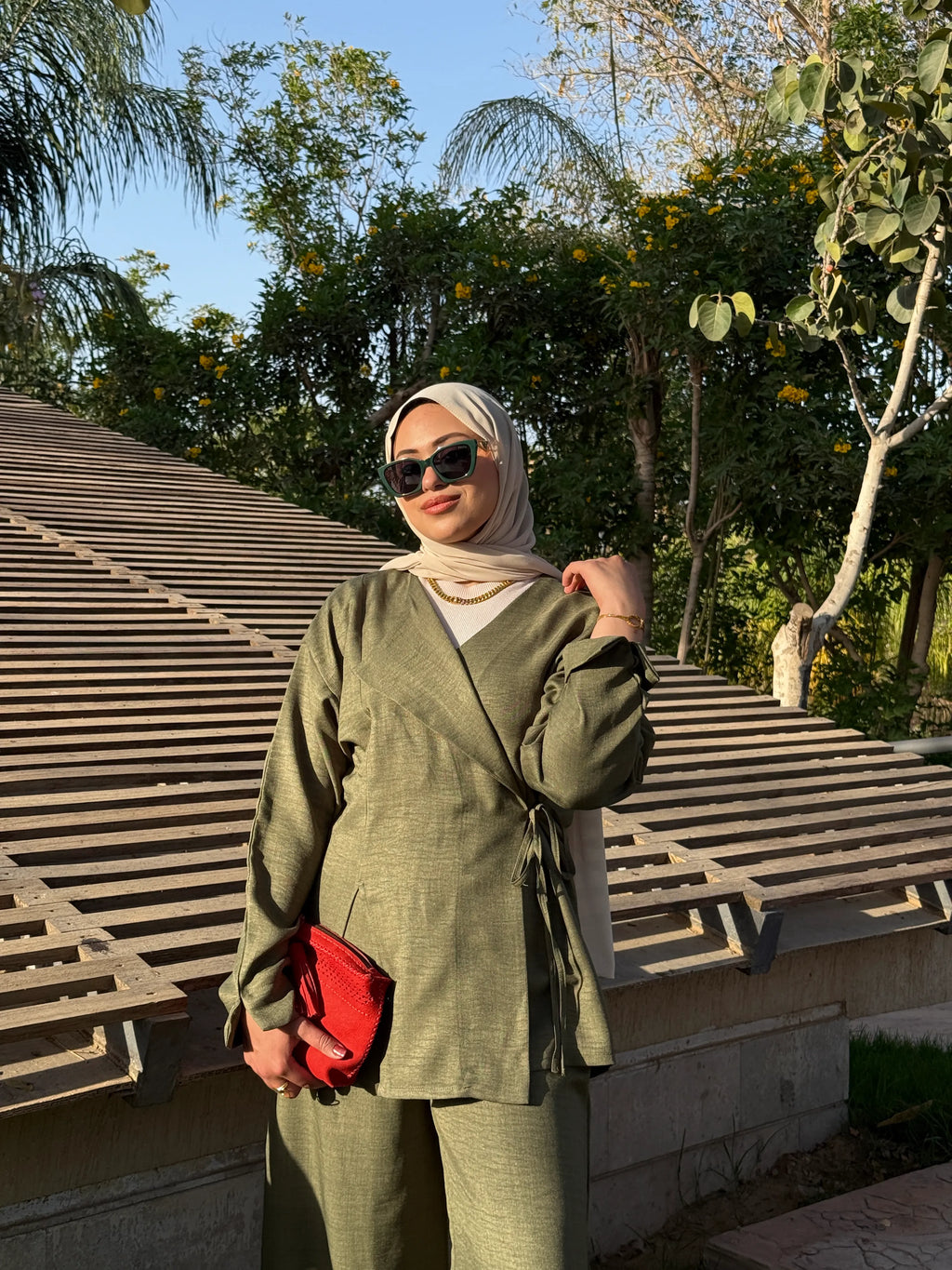 Olive Linen Set