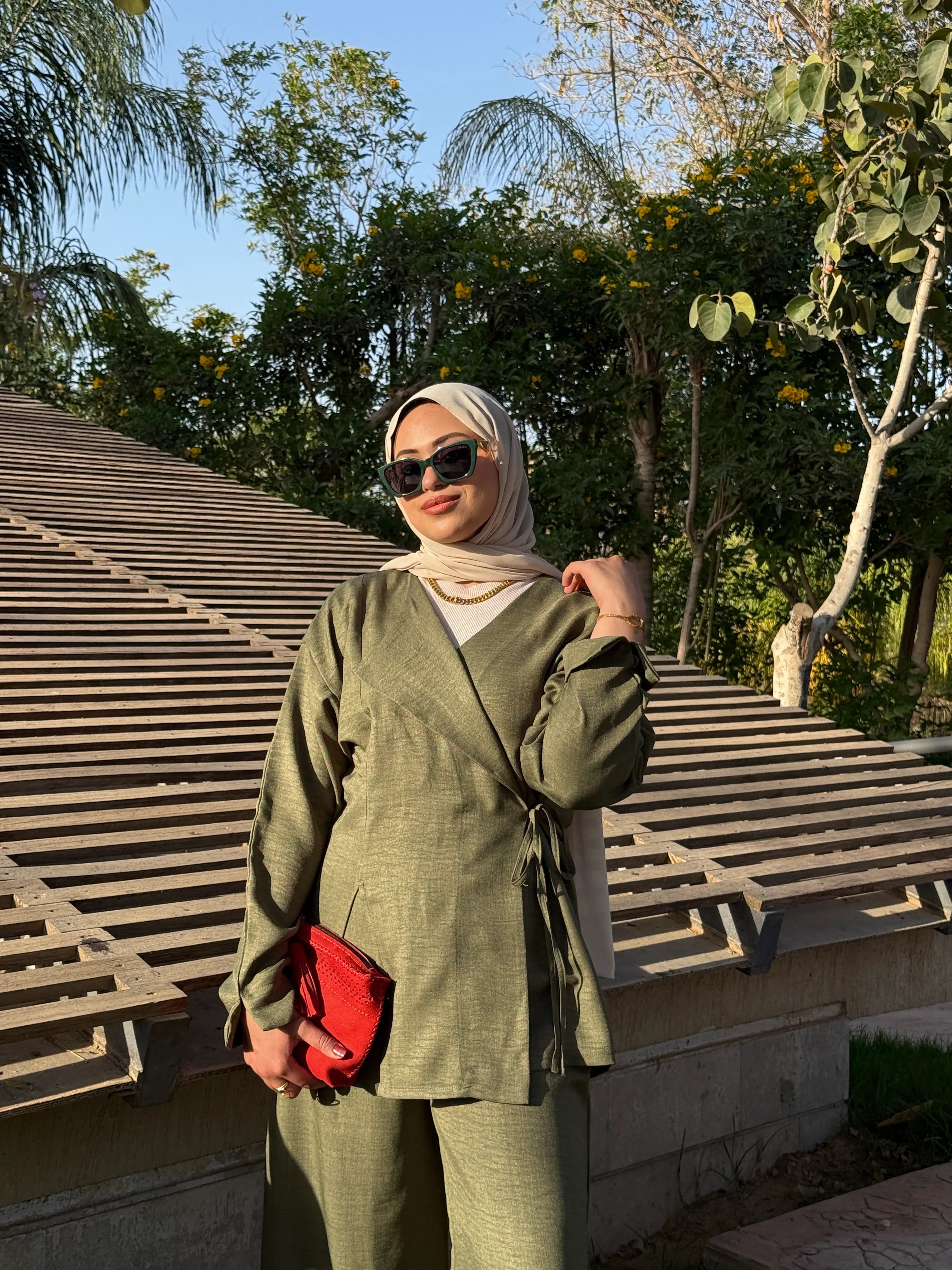 Olive Linen Set