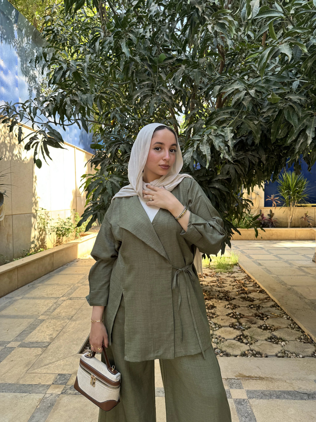 Olive Linen Set