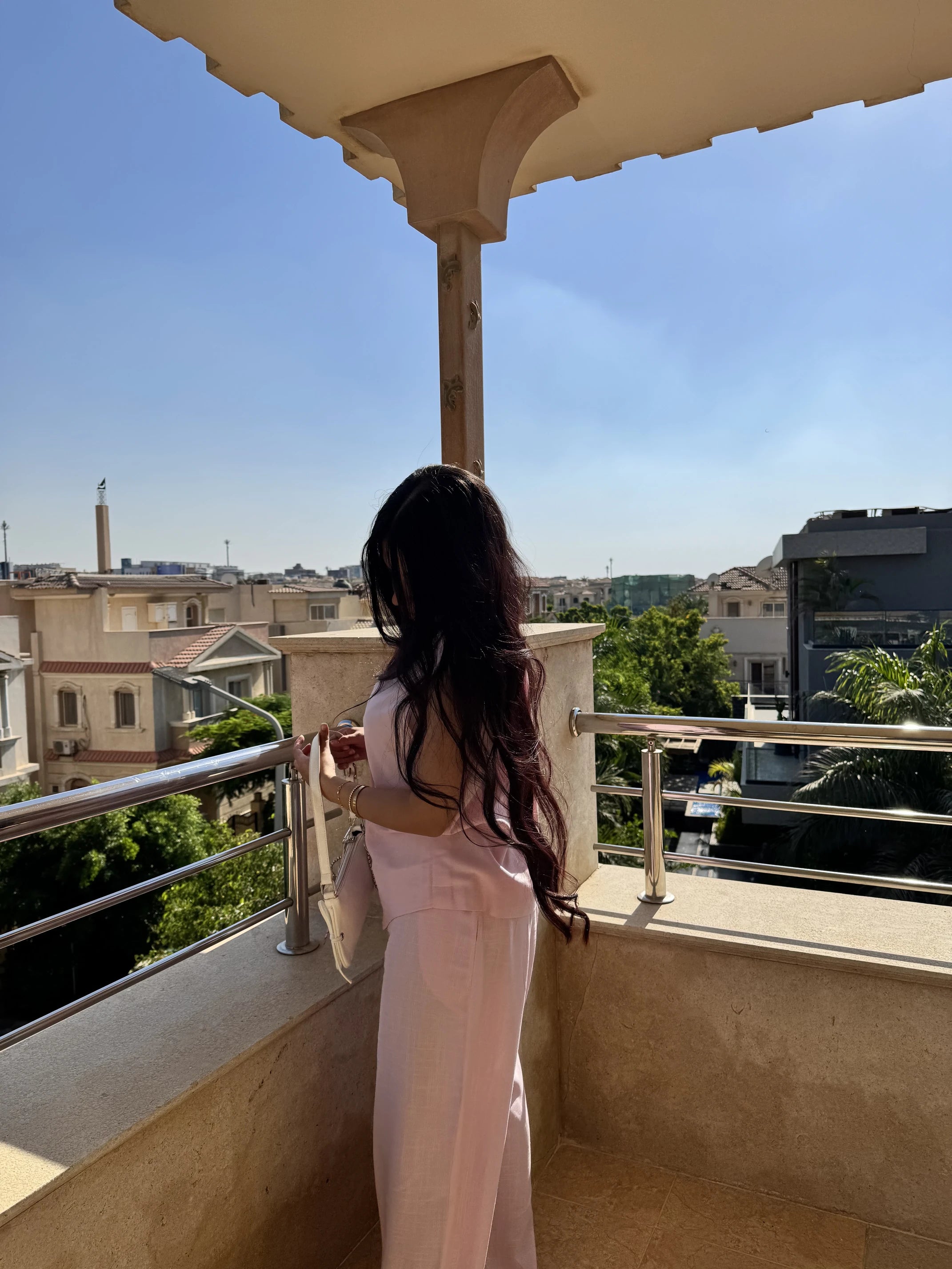 Linen set in pink