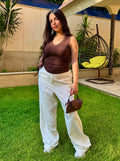 Striped linen pants
